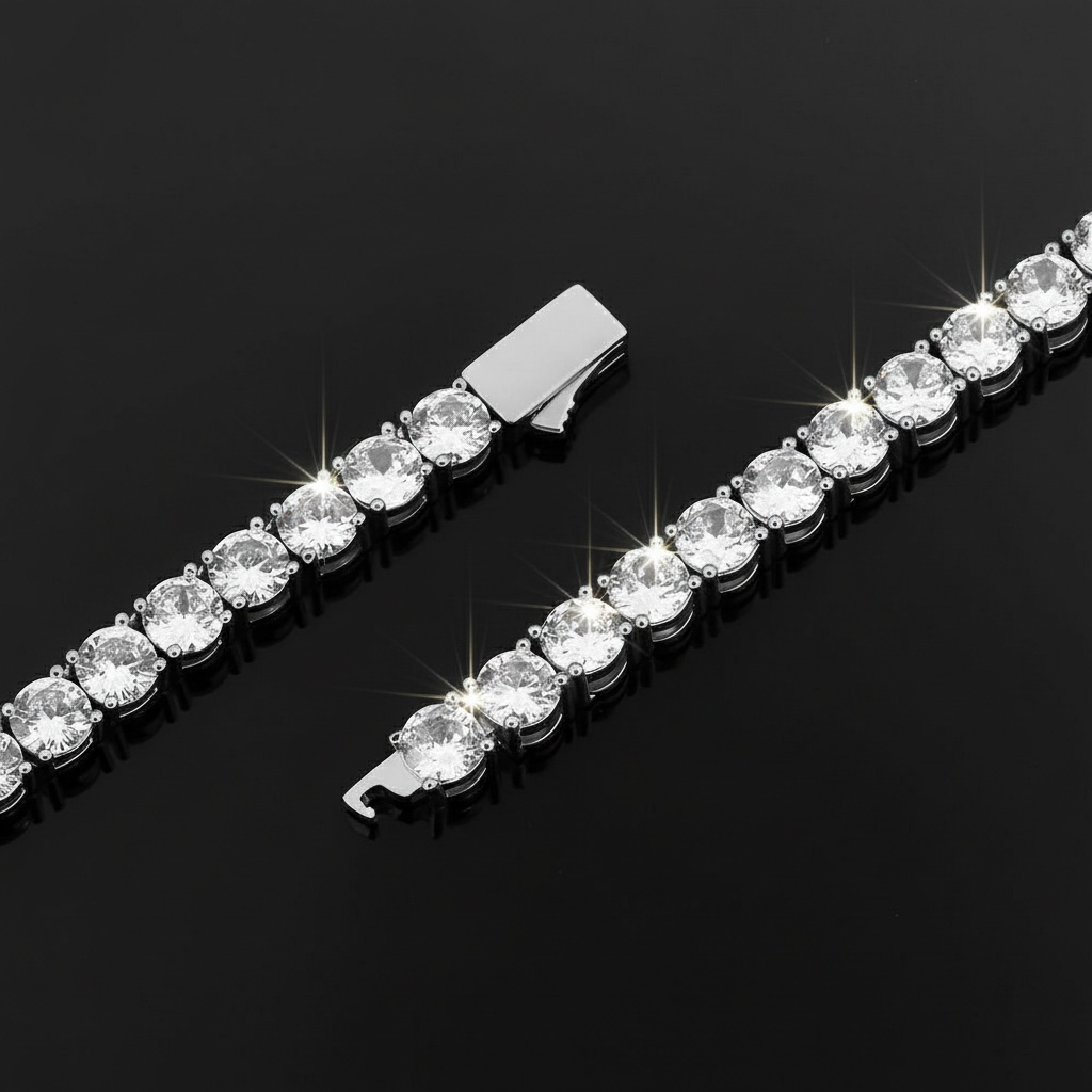 "Match Point" collana Tennis Zirconi Argento/Oro